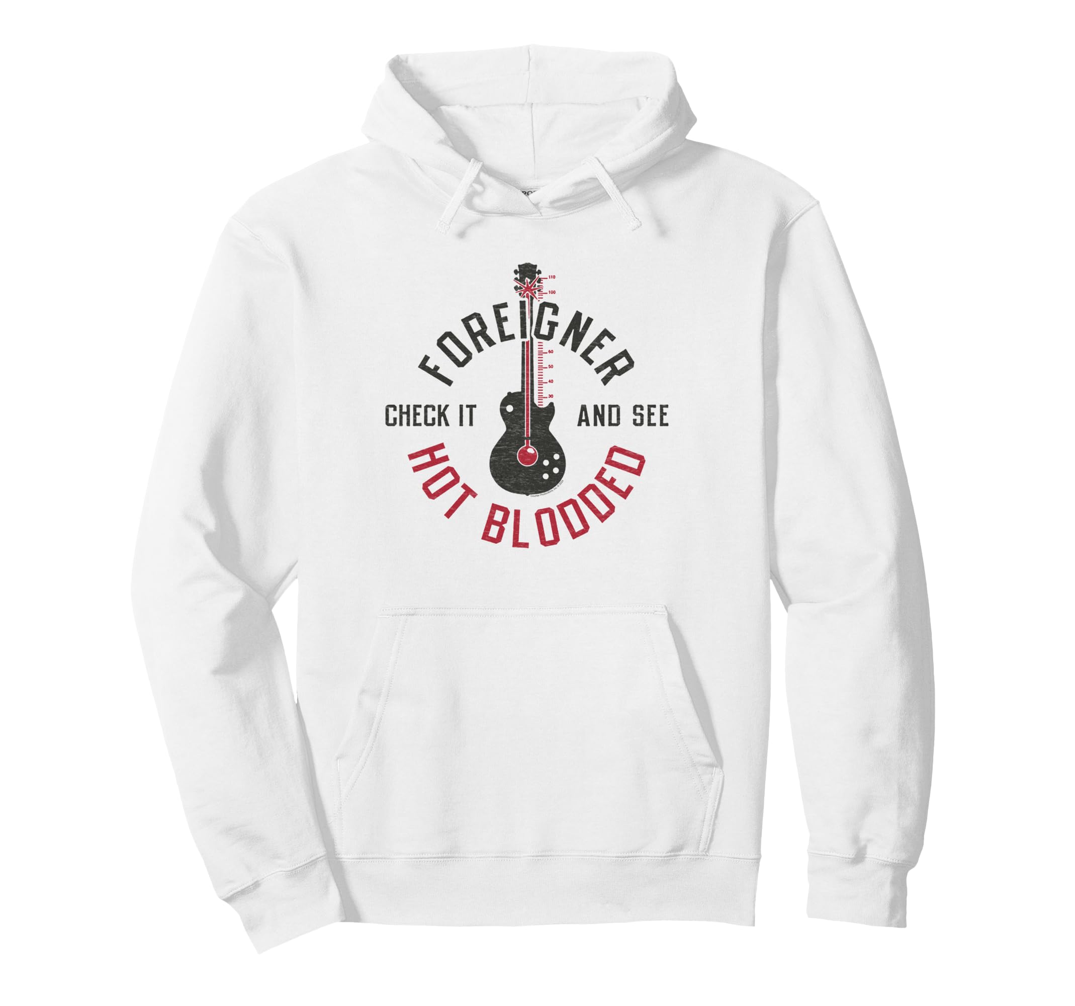 Foreigner Hot Blooded Guitar Thermometer Hoodie - Streetwear Style Unisex - T-Shirt, Sweatshirt, Hoodie