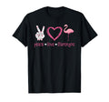 Peace Love Flamingo Hand Sign Heart T-Shirt - Unique Graphic Men Women - T-Shirt, Sweatshirt, Hoodie