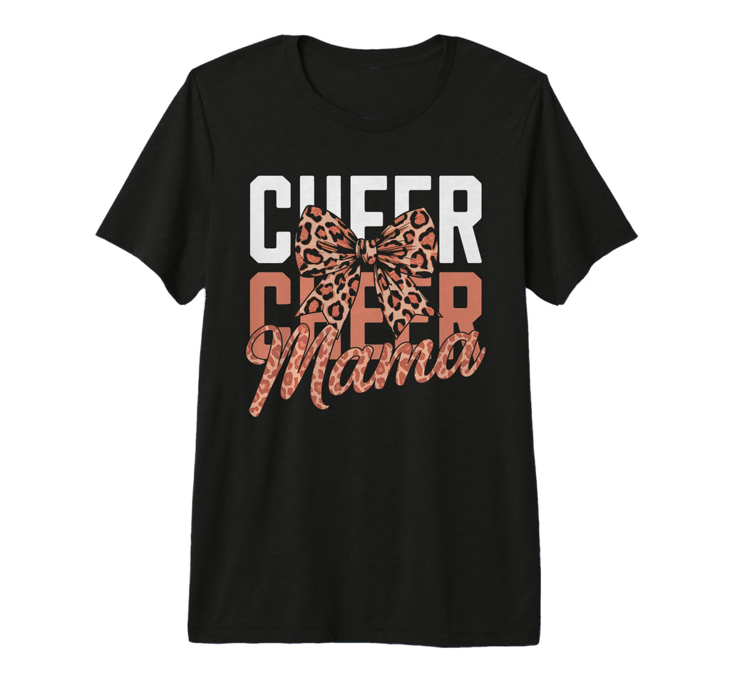 Cheer Mom Mother Bow Cheerleader Game T-Shirt - Graphic Print Men Women - T-Shirt, Sweatshirt, Hoodie