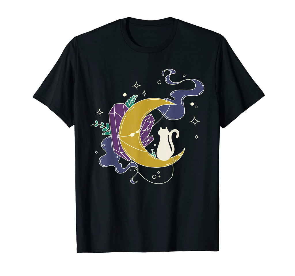 Cat Moon Celestial Witch 90S Whimsigoth T-Shirt - Trendy Graphic Unisex - T-Shirt, Sweatshirt, Hoodie