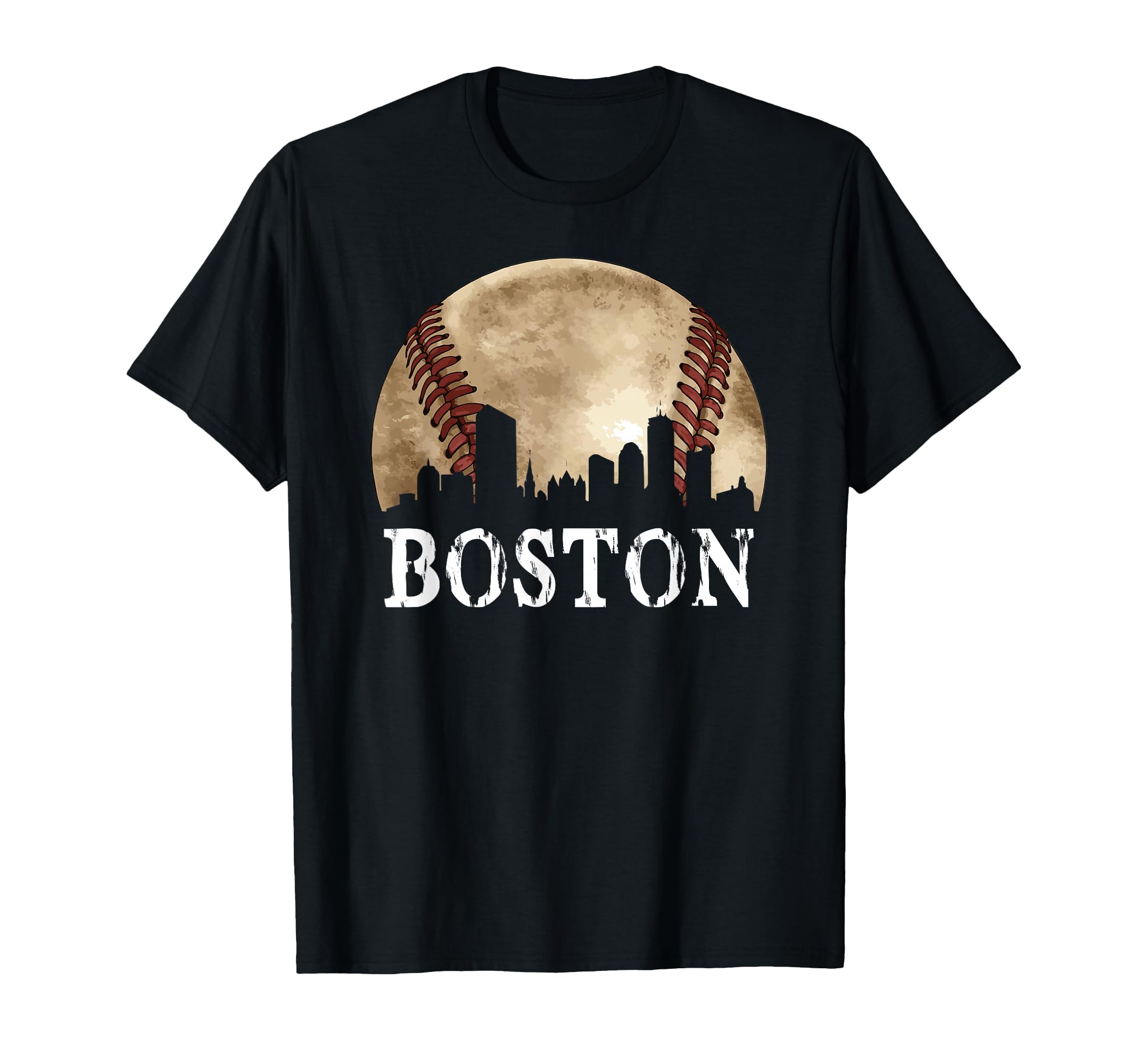 Boston Skyline City Baseball Lover T-Shirt - Minimalist Print for Adults - T-Shirt, Sweatshirt, Hoodie