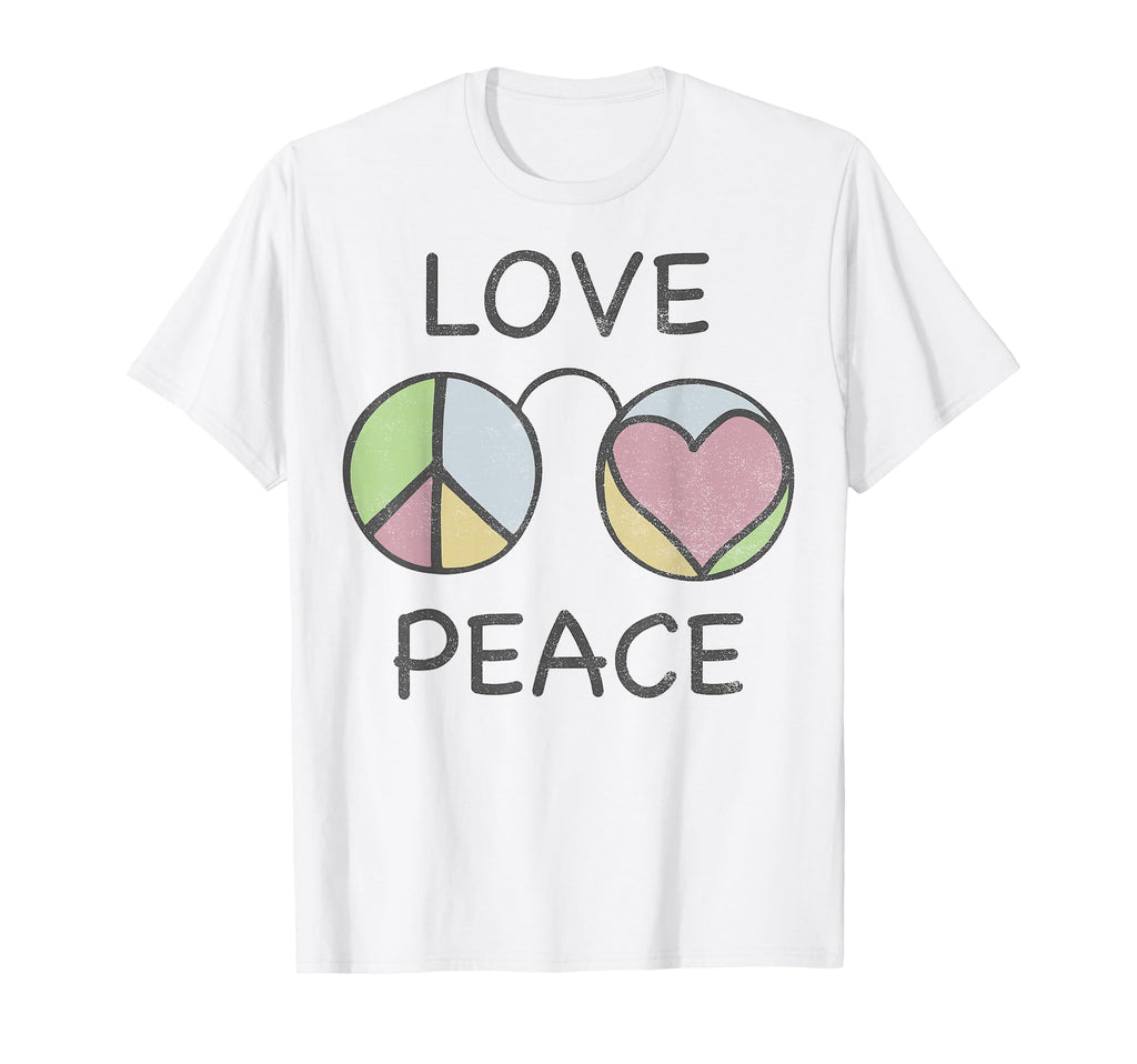 Trendy Peace And Love Glasses T-Shirt - Graphic Print for Adults - T-Shirt, Sweatshirt, Hoodie