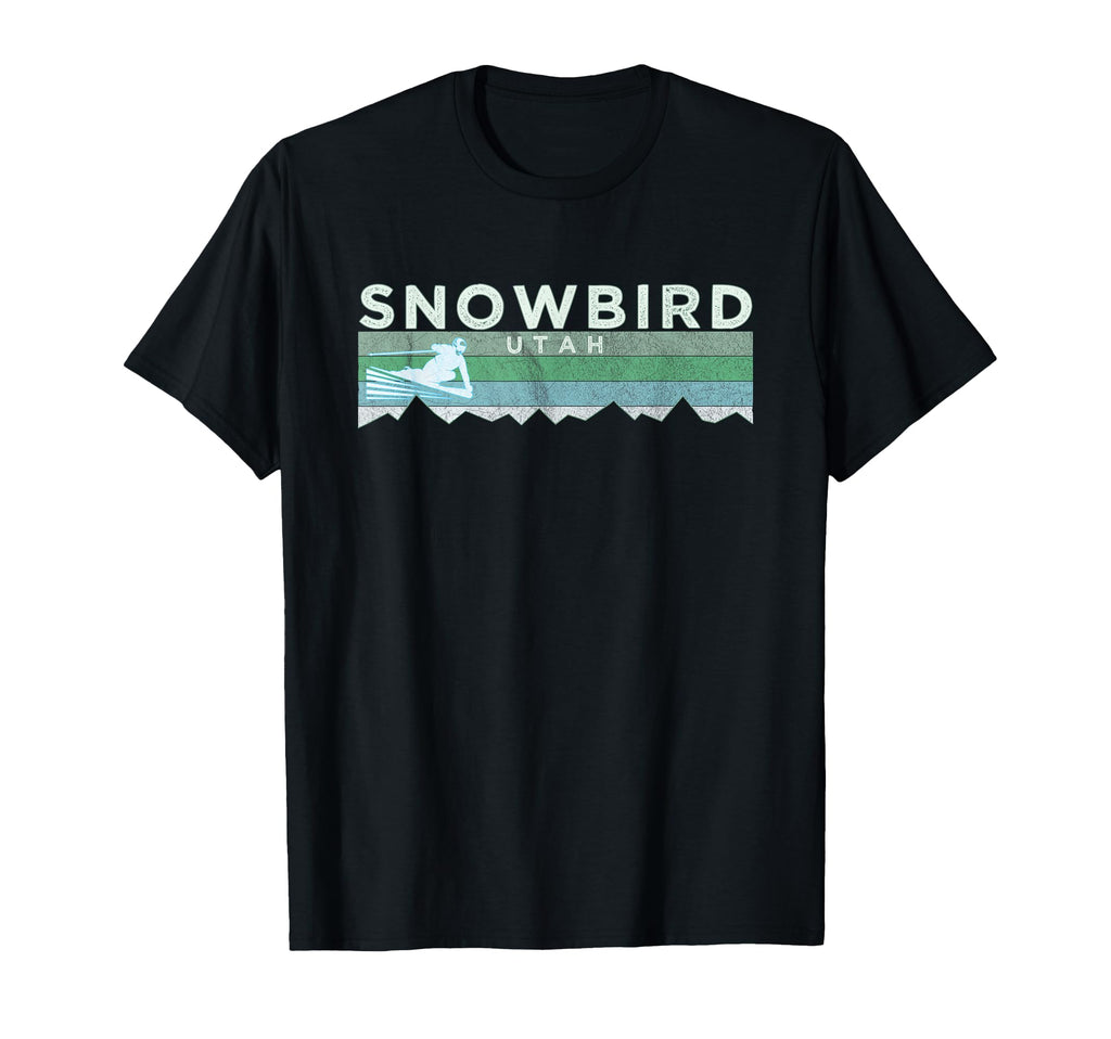 Snowbird Utah Distressed Skiing T-Shirt - Custom Art Print Unisex - T-Shirt, Sweatshirt, Hoodie