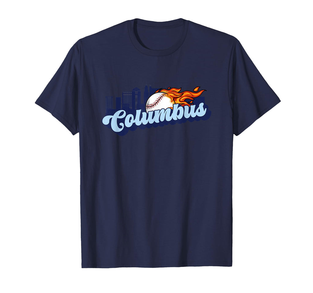 Columbus Baseball City Skyline Baseball T-Shirt - Aesthetic Graphic Unisex - T-Shirt, Sweatshirt, Hoodie
