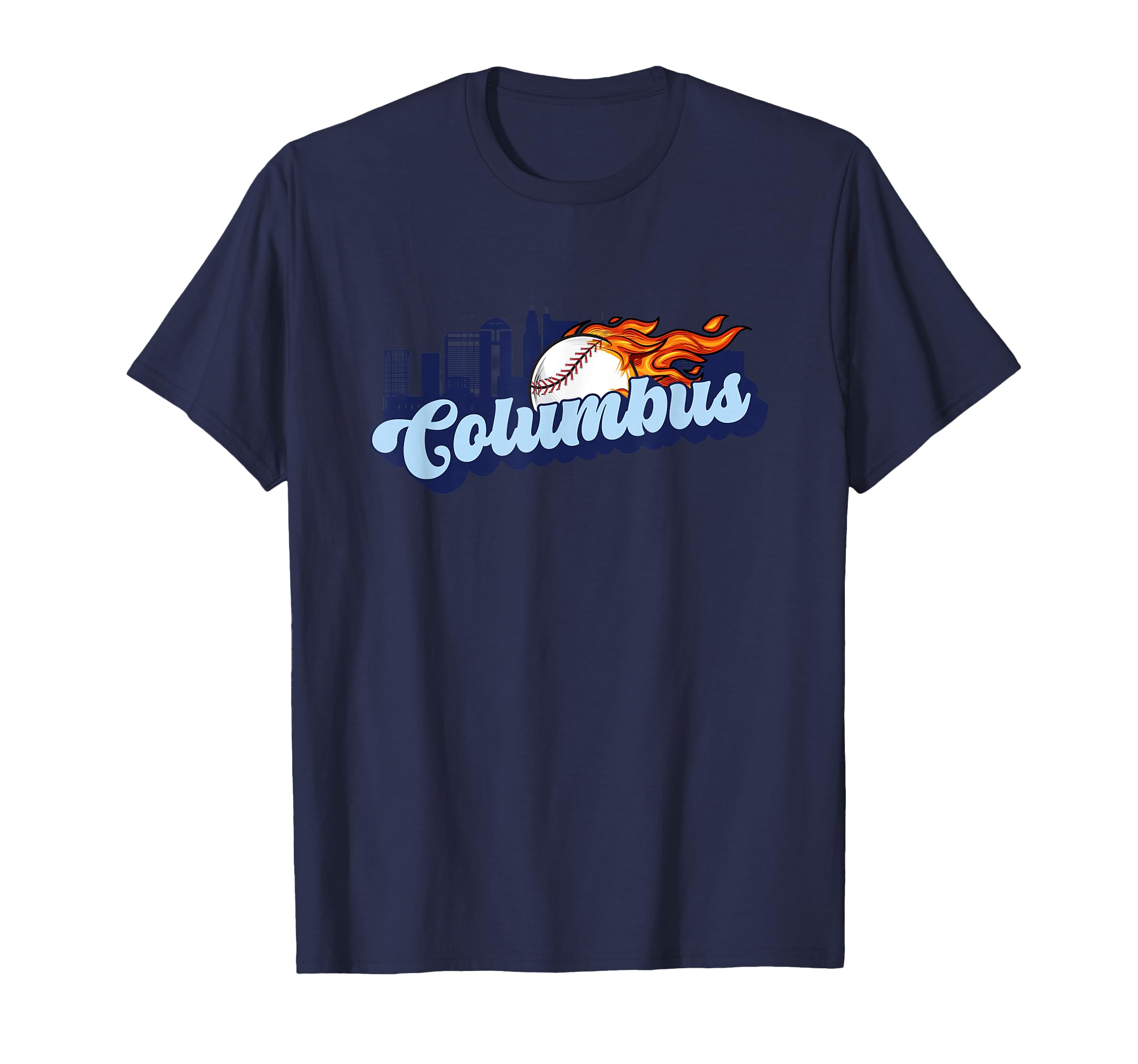 Columbus Baseball City Skyline Baseball T-Shirt - Aesthetic Graphic Unisex - T-Shirt, Sweatshirt, Hoodie