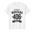 406 Montana Area Code Distressed T-Shirt - Fun Novelty Design for Adults - T-Shirt, Sweatshirt, Hoodie