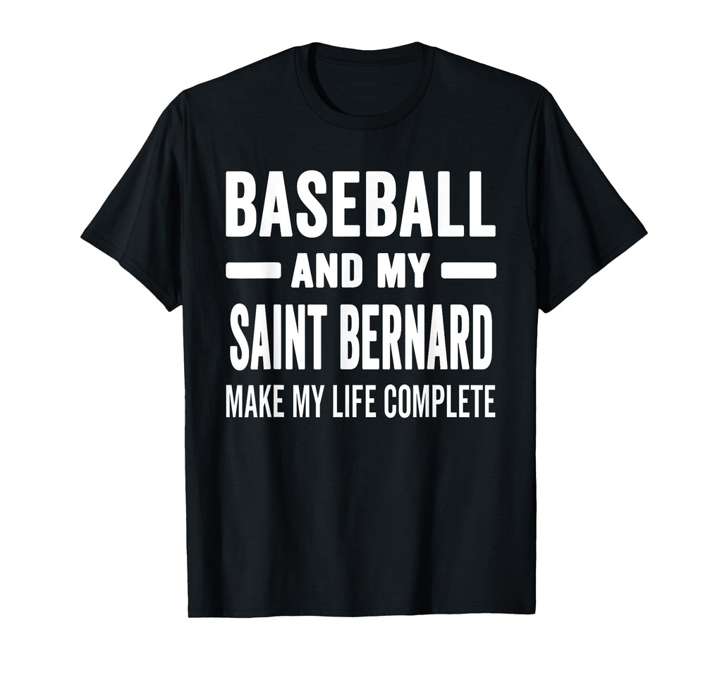 Baseball And My Saint Bernard Mama T-Shirt - Minimalist Print Men Women - T-Shirt, Sweatshirt, Hoodie