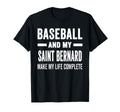 Baseball And My Saint Bernard Mama T-Shirt - Minimalist Print Men Women - T-Shirt, Sweatshirt, Hoodie