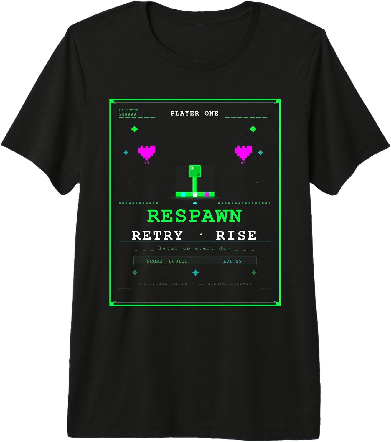 Retro Pixel Gaming Design Arcade Gamer Geschenk - Adult & Kids T-Shirts, Sweatshirts & Hoodies apparel design preview 1