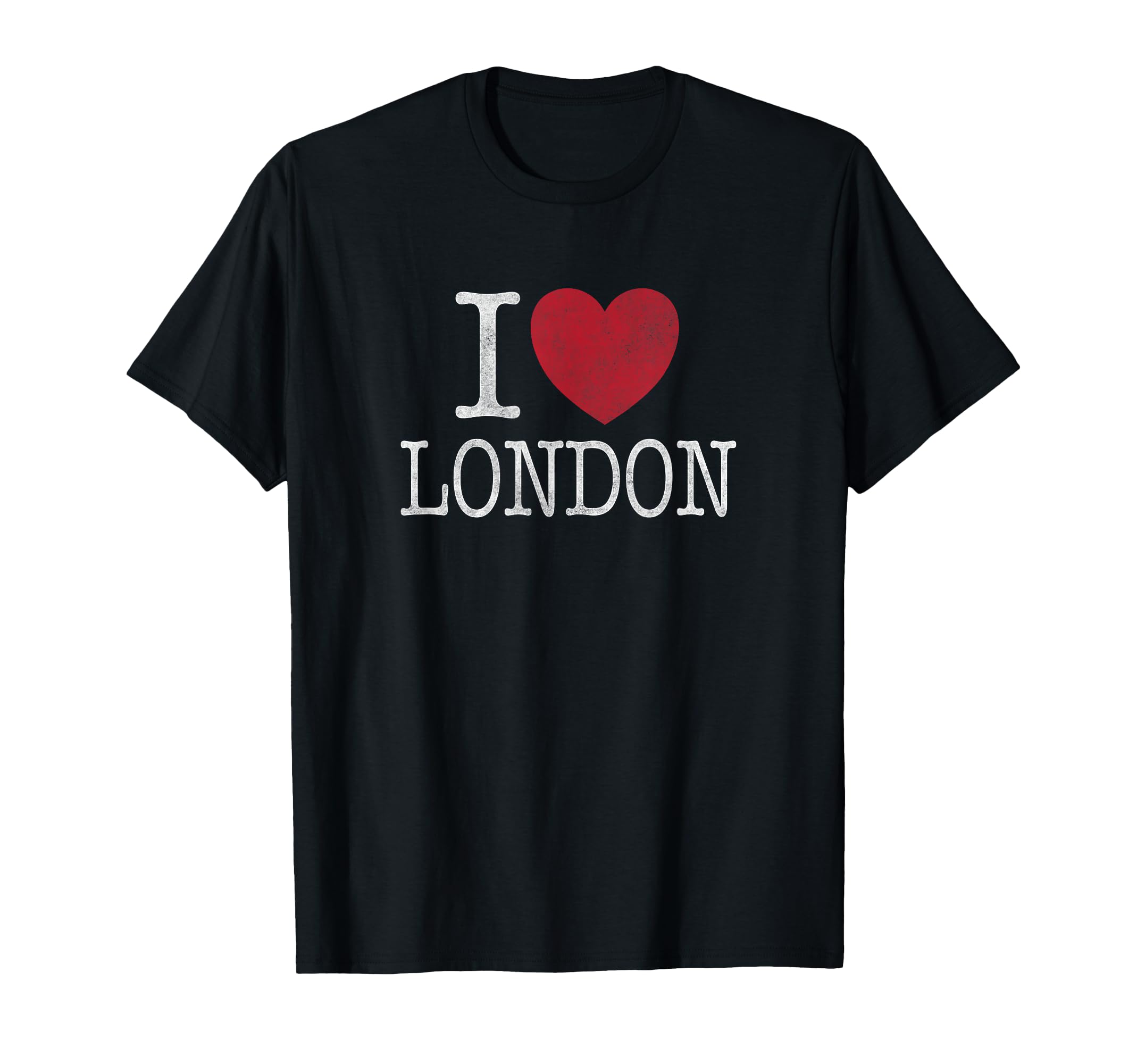 I Heart London England Distressed T-Shirt - Minimalist Print for Adults - T-Shirt, Sweatshirt, Hoodie