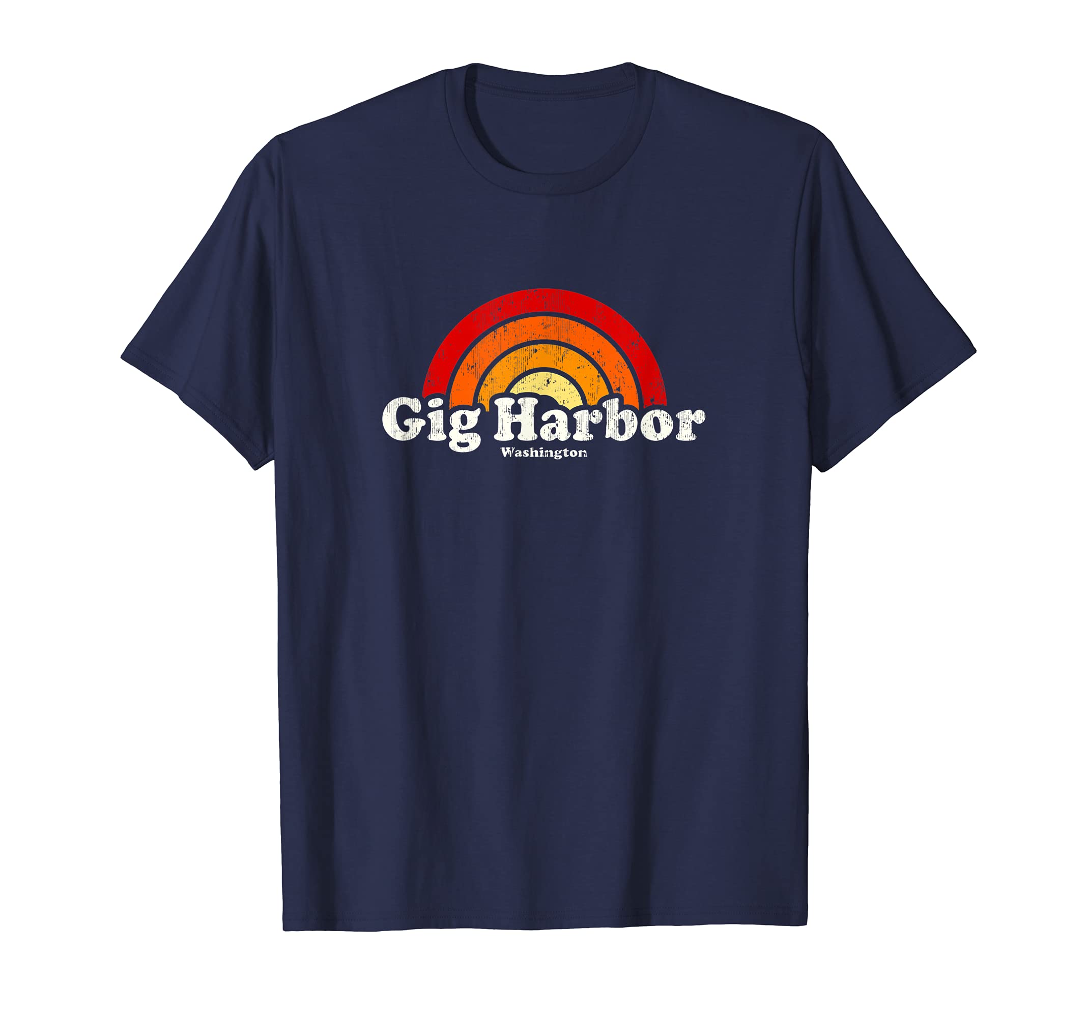 Gig Harbor Washington Wa 70S T-Shirt - Casual Everyday Wear for Adults - T-Shirt, Sweatshirt, Hoodie