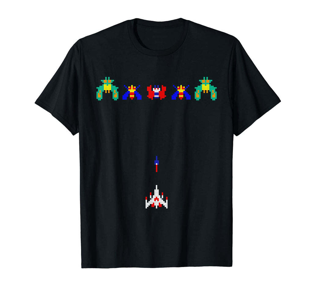 70S 80S 90S Space Arcade Video Game T-Shirt - Fun Novelty Design for Adults - T-Shirt, Sweatshirt, Hoodie