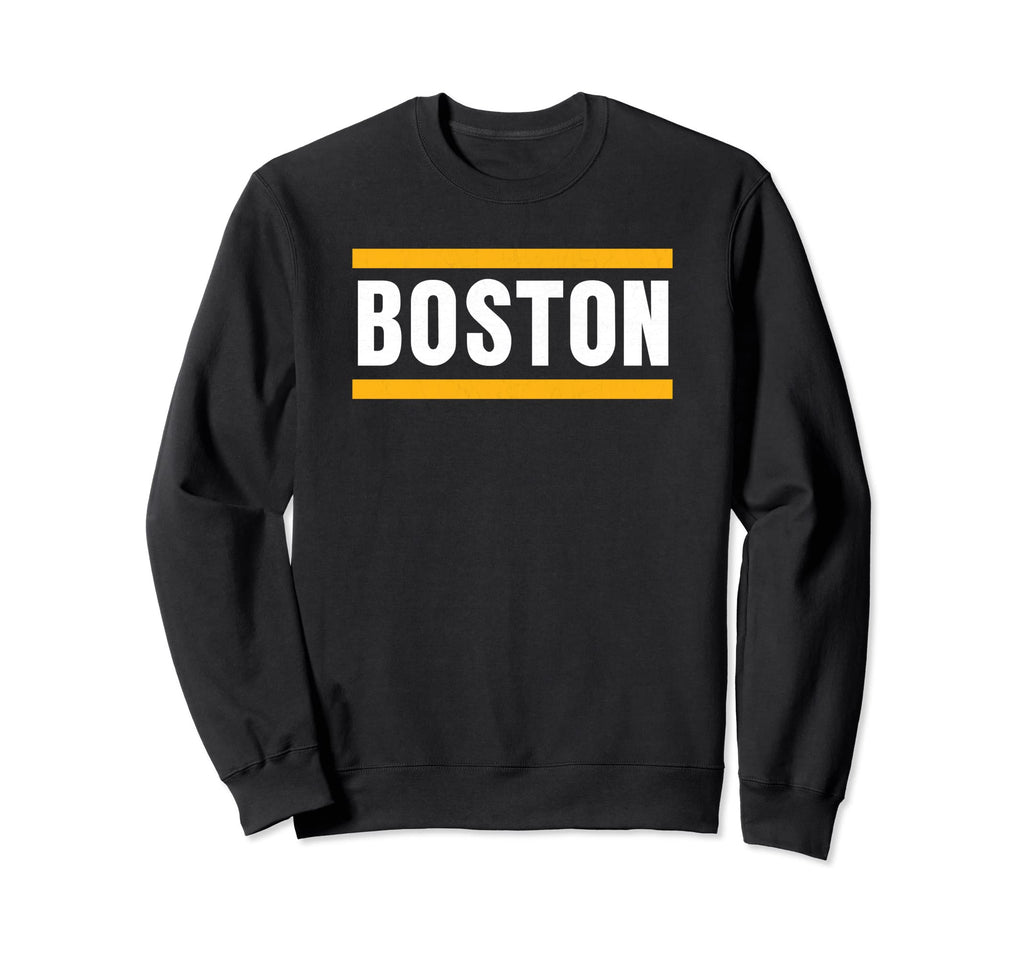 Massachusetts Boston Yellow Black Sweatshirt - Novelty Apparel Men Women - T-Shirt, Sweatshirt, Hoodie