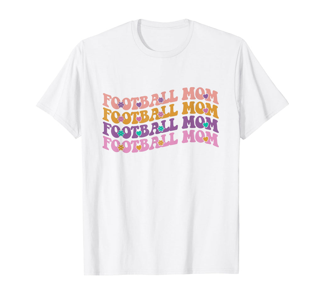 Groovy Football Mom Wavy Text Game Day T-Shirt - Unique Graphic Unisex - T-Shirt, Sweatshirt, Hoodie