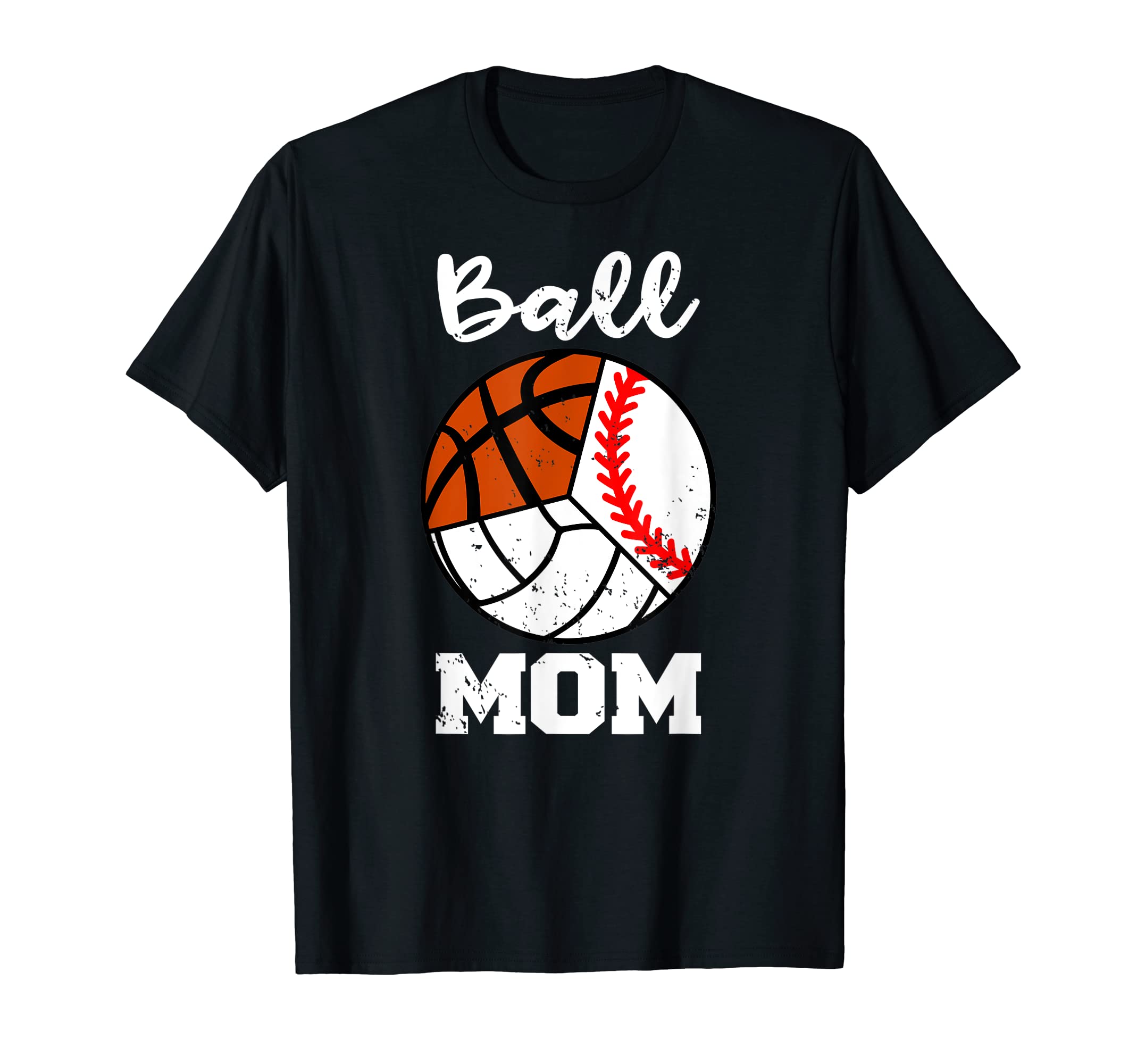 Ball Mom Funny Baseball Volleyball T-Shirt - Unique Graphic Unisex - T-Shirt, Sweatshirt, Hoodie