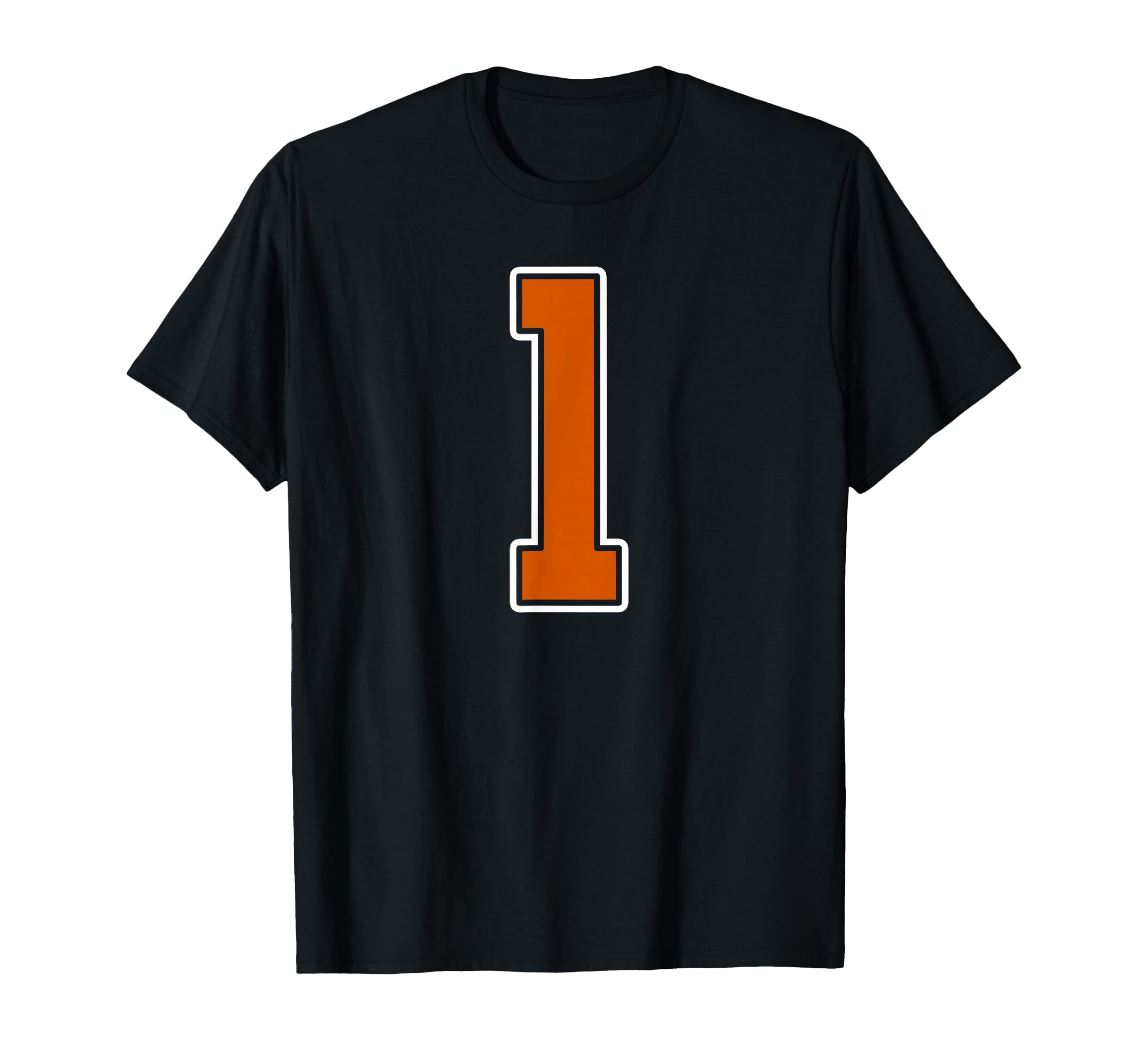 Burnt Orange White Number 1 Jersey T-Shirt - Custom Art Print Men Women - T-Shirt, Sweatshirt, Hoodie