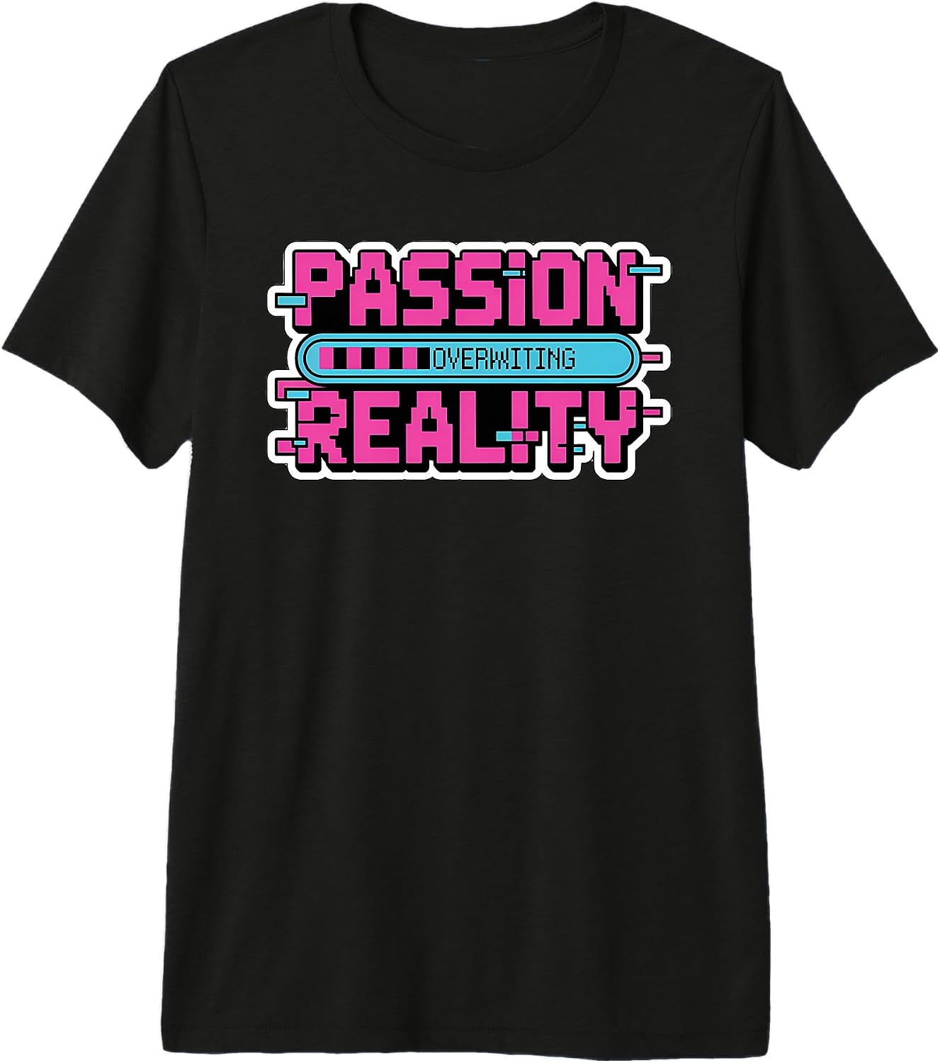 16-bit Glitch Pink Blue Programmer Geeks - Adult & Kids T-Shirts, Sweatshirts & Hoodies apparel design preview 1