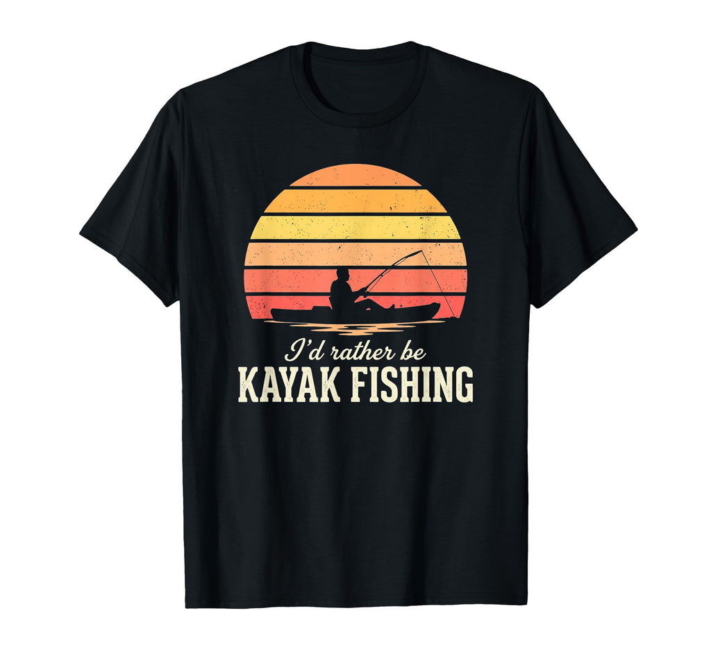 Id Rather Be Kayak Fishing Sunset Angler T-Shirt - Graphic Print for Adults - T-Shirt, Sweatshirt, Hoodie