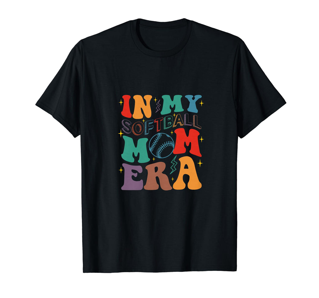 Groovy My Softball Mom Era Mom Life Game T-Shirt - Novelty Apparel Unisex - T-Shirt, Sweatshirt, Hoodie