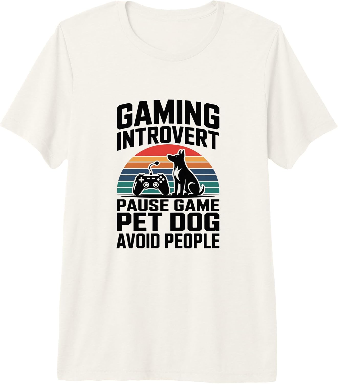 Dog Lover Introvert Gaming - Adult & Kids T-Shirts, Sweatshirts & Hoodies apparel design preview 1