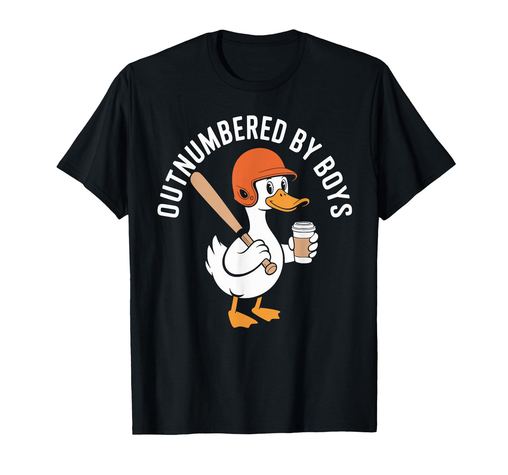 Funny Outnumbered Baseball Mothers Day T-Shirt - Unique Graphic Men Women - T-Shirt, Sweatshirt, Hoodie