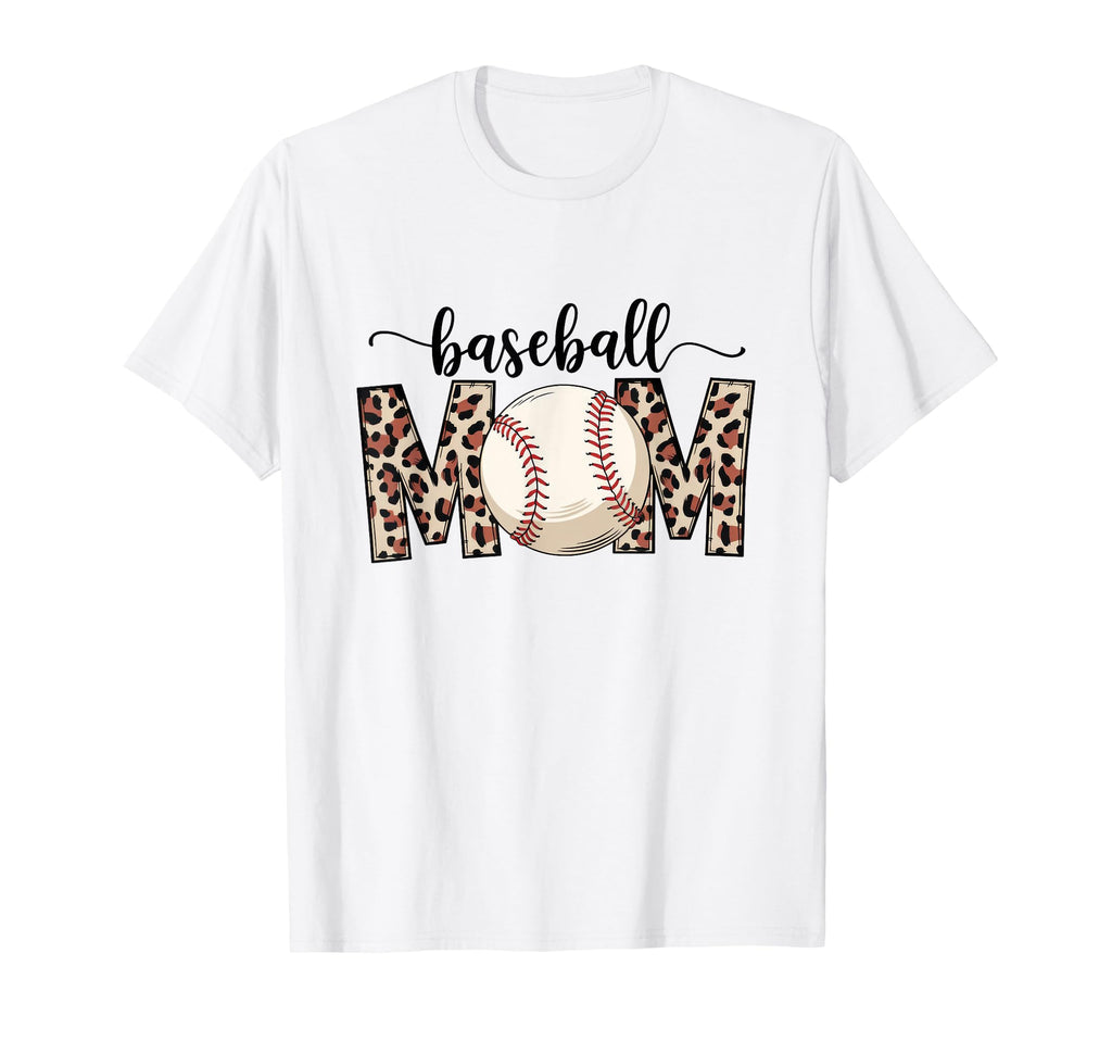 Leopard American Baseball Mom Mama T-Shirt - Aesthetic Graphic Unisex - T-Shirt, Sweatshirt, Hoodie