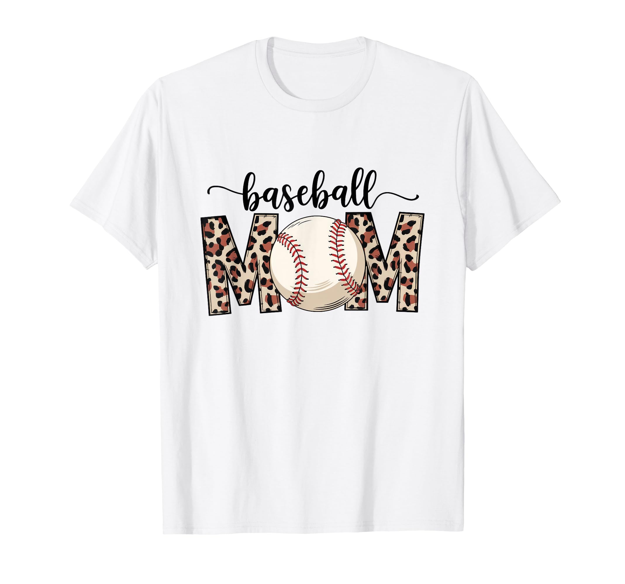Leopard American Baseball Mom Mama T-Shirt - Aesthetic Graphic Unisex - T-Shirt, Sweatshirt, Hoodie