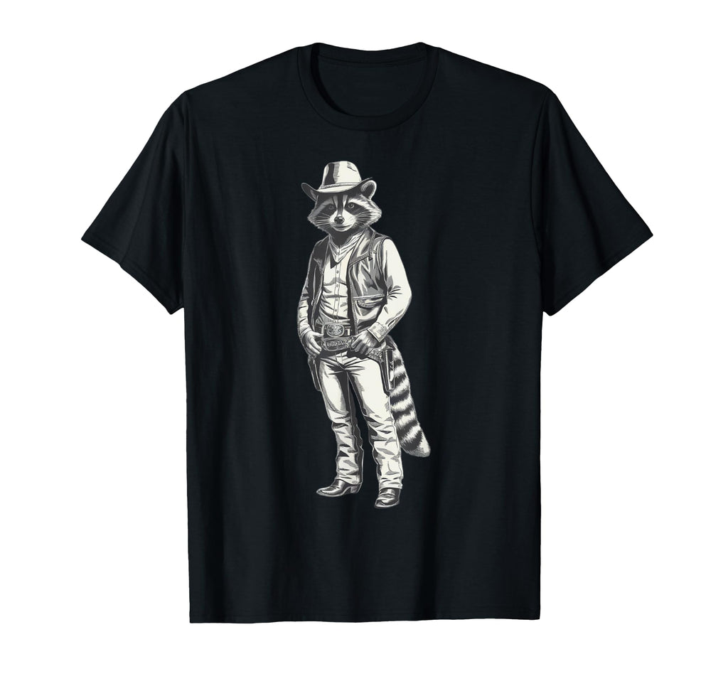Howdy Cowboy Raccoon Western Charm T-Shirt - Trendy Graphic Unisex - T-Shirt, Sweatshirt, Hoodie