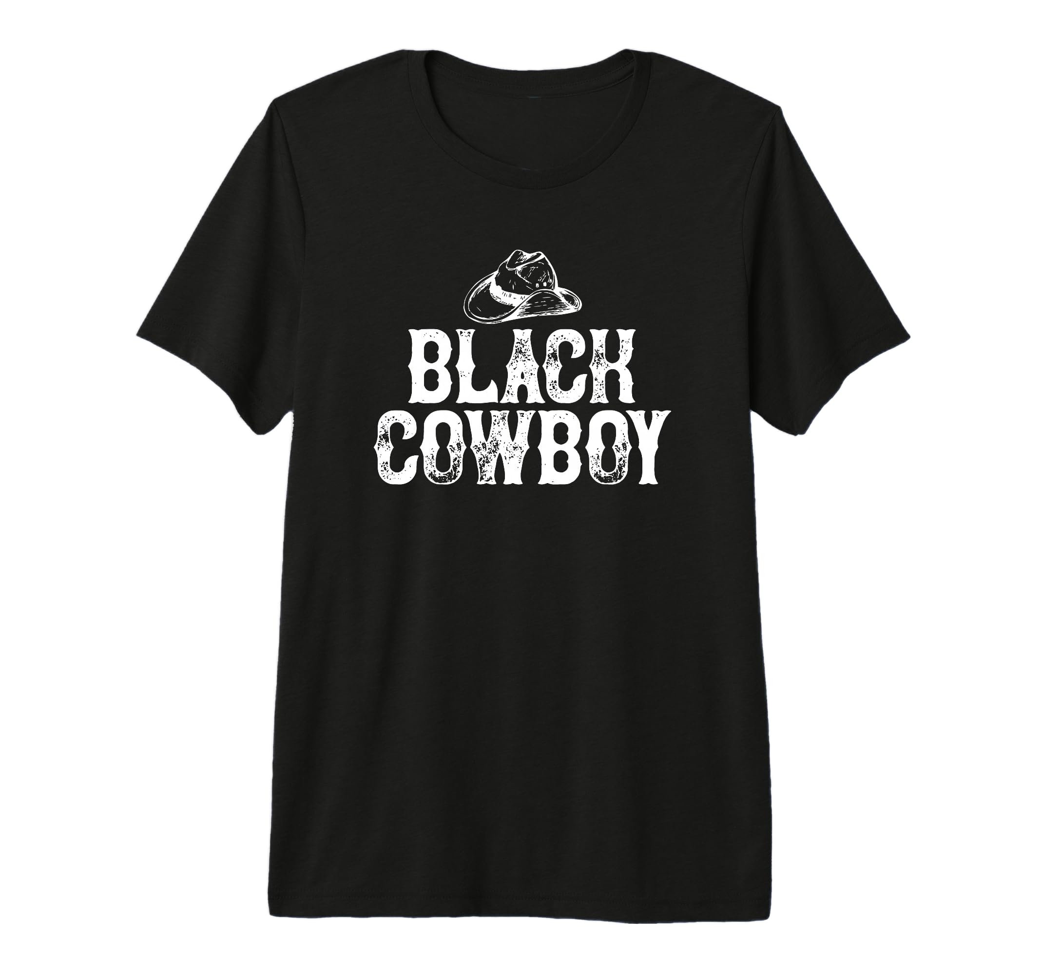 Black Cowboy Gift Tri Blend T-Shirt - Minimalist Print Men Women - T-Shirt, Sweatshirt, Hoodie