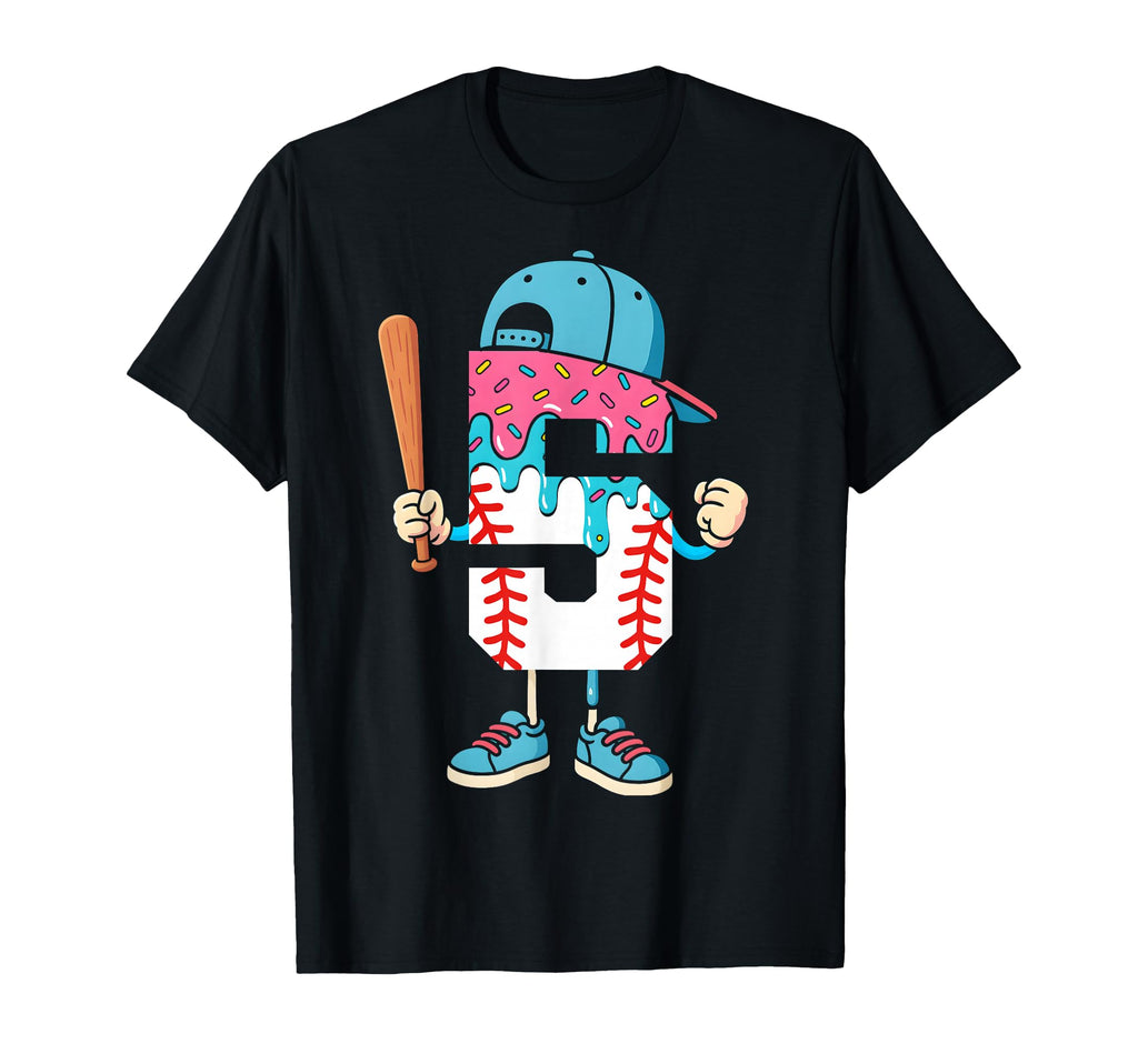 Baseball 5 Year Old Ice Cream Drip T-Shirt - Minimalist Print for Adults - T-Shirt, Sweatshirt, Hoodie