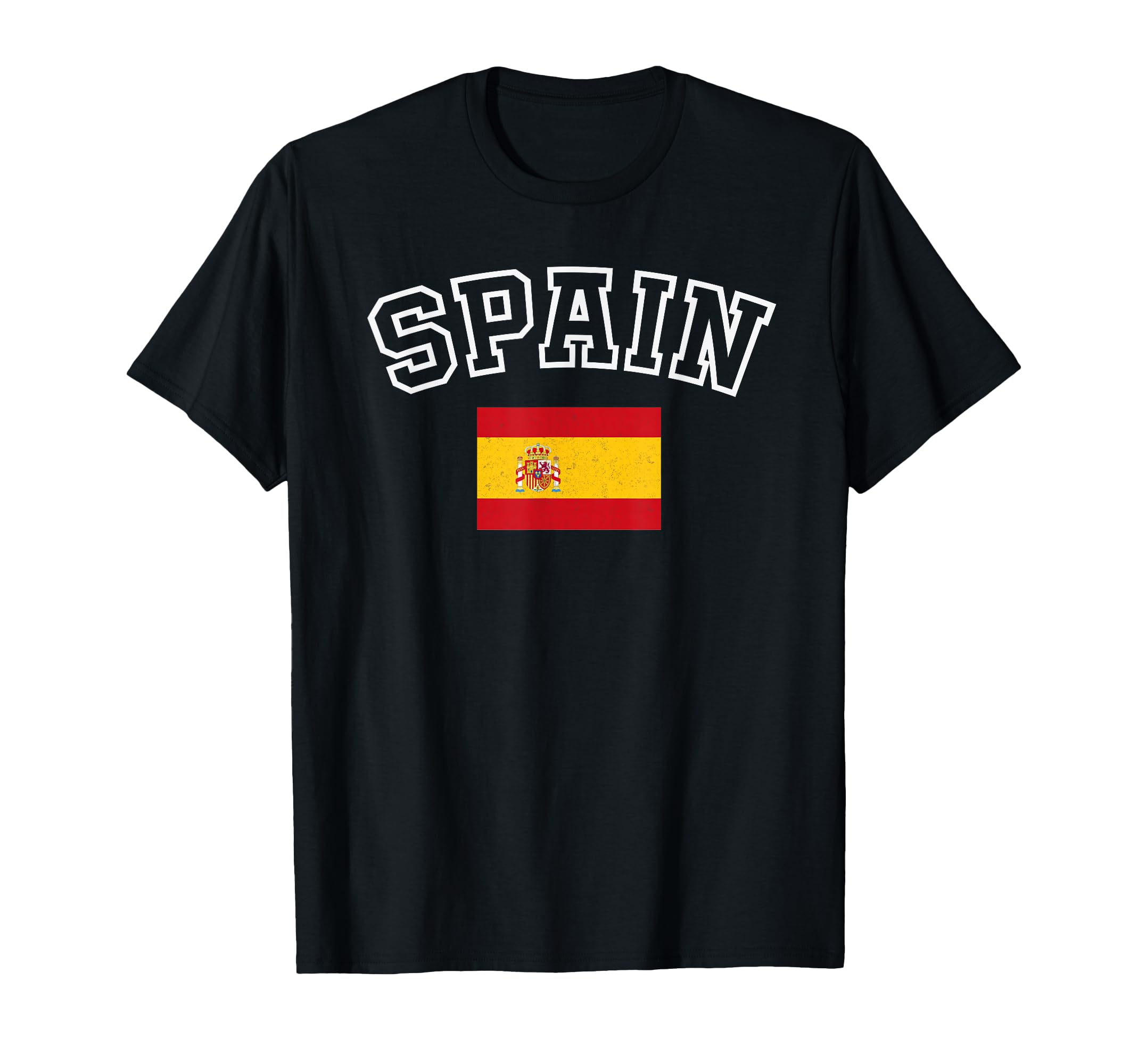 Spain Flag Distressed Heritage T-Shirt - Custom Art Print for Adults - T-Shirt, Sweatshirt, Hoodie