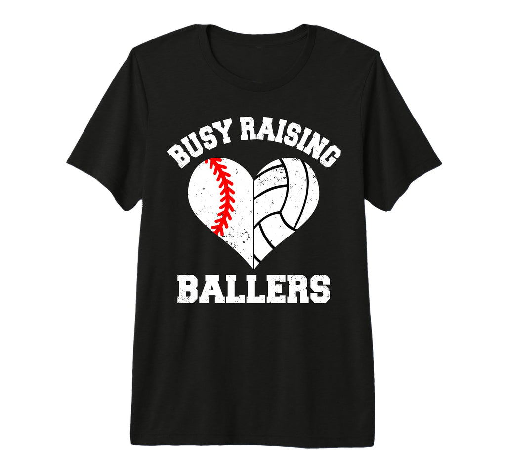 Busy Raising Ballers Baseball T-Shirt - Trendy Graphic for Adults - T-Shirt, Sweatshirt, Hoodie