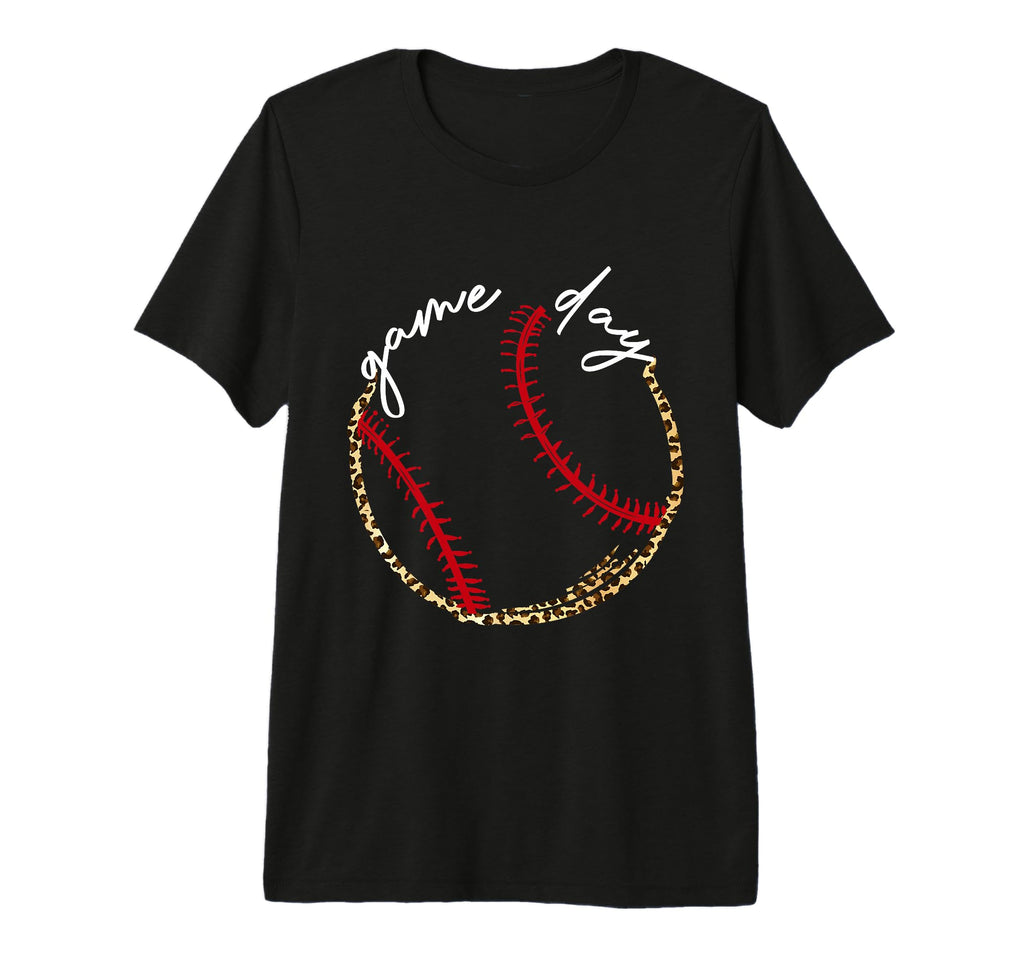 Game Day Baseball Leopard Baseball Mom T-Shirt - Trendy Graphic for Adults - T-Shirt, Sweatshirt, Hoodie