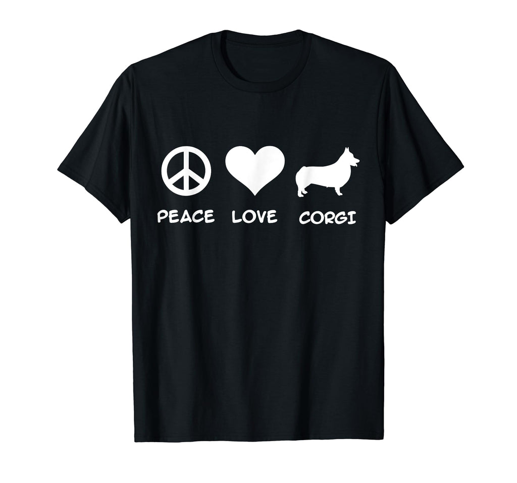 Peace Love Welsh Corgi Pembroke T-Shirt - Custom Art Print for Adults - T-Shirt, Sweatshirt, Hoodie