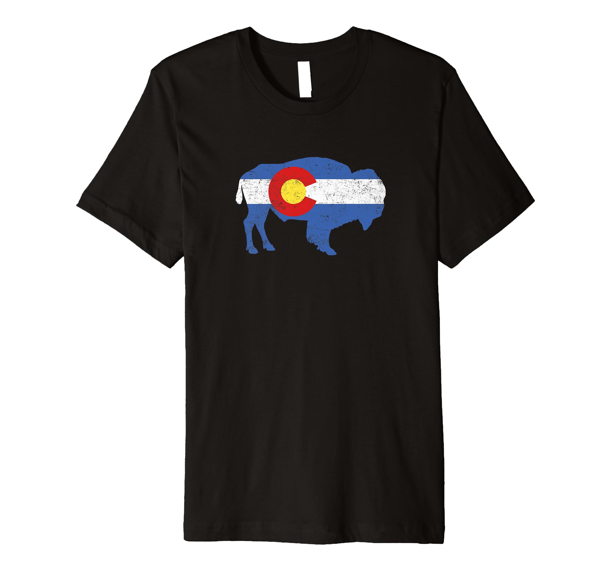State Flag Colorado American Bison T-Shirt - Custom Art Print Unisex - T-Shirt, Sweatshirt, Hoodie