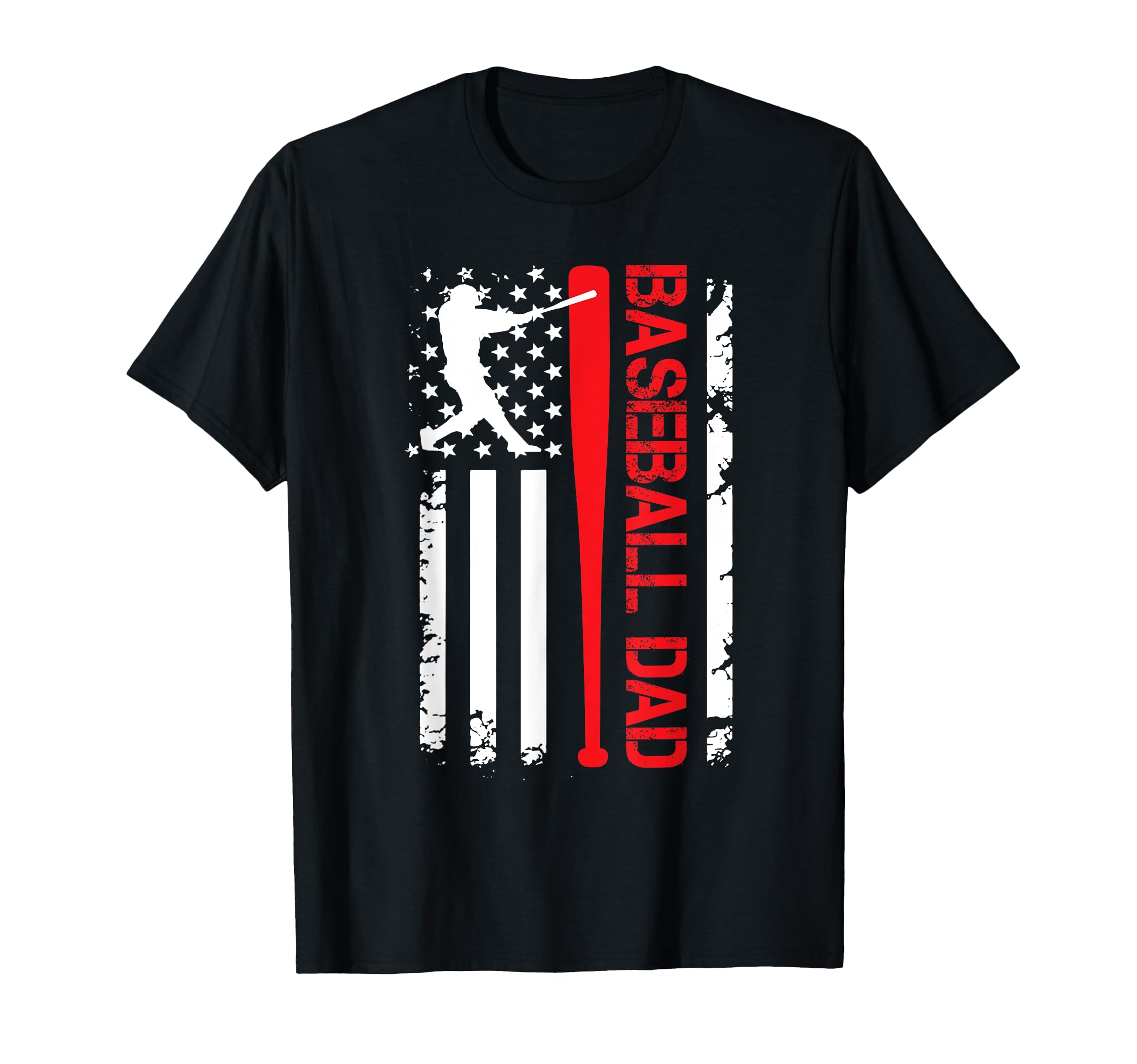 Baseball Dad Baseball American Us Flag T-Shirt - Novelty Apparel Men Women - T-Shirt, Sweatshirt, Hoodie