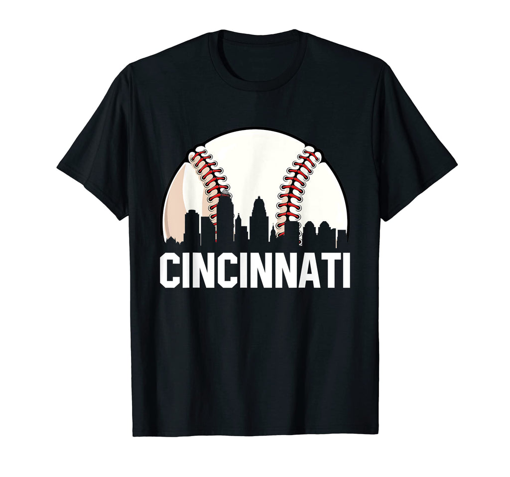 Cincinnati Cityscape Dad Baseball Lover T-Shirt - Streetwear Style Unisex - T-Shirt, Sweatshirt, Hoodie