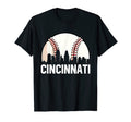 Cincinnati Cityscape Dad Baseball Lover T-Shirt - Streetwear Style Unisex - T-Shirt, Sweatshirt, Hoodie