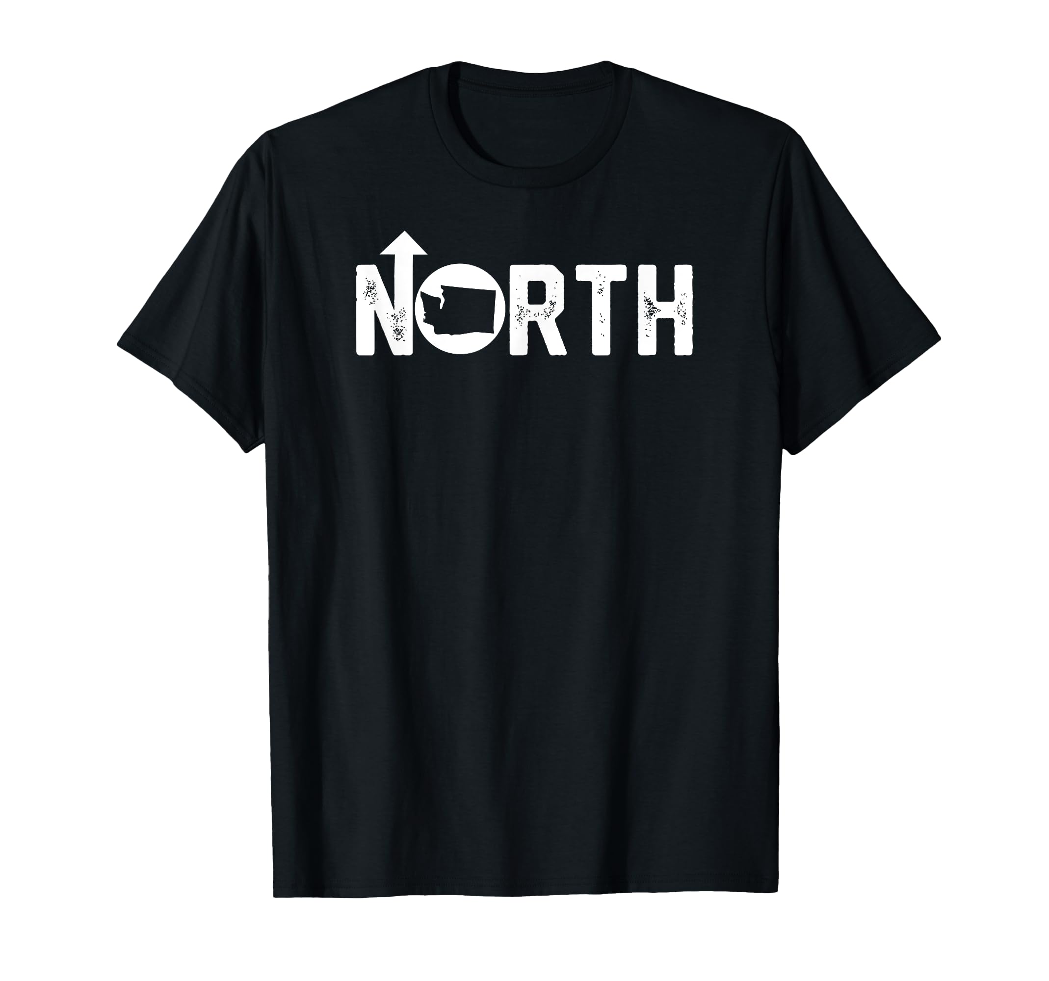 Up North Washington Distressed Text State T-Shirt - Graphic Print Unisex - T-Shirt, Sweatshirt, Hoodie