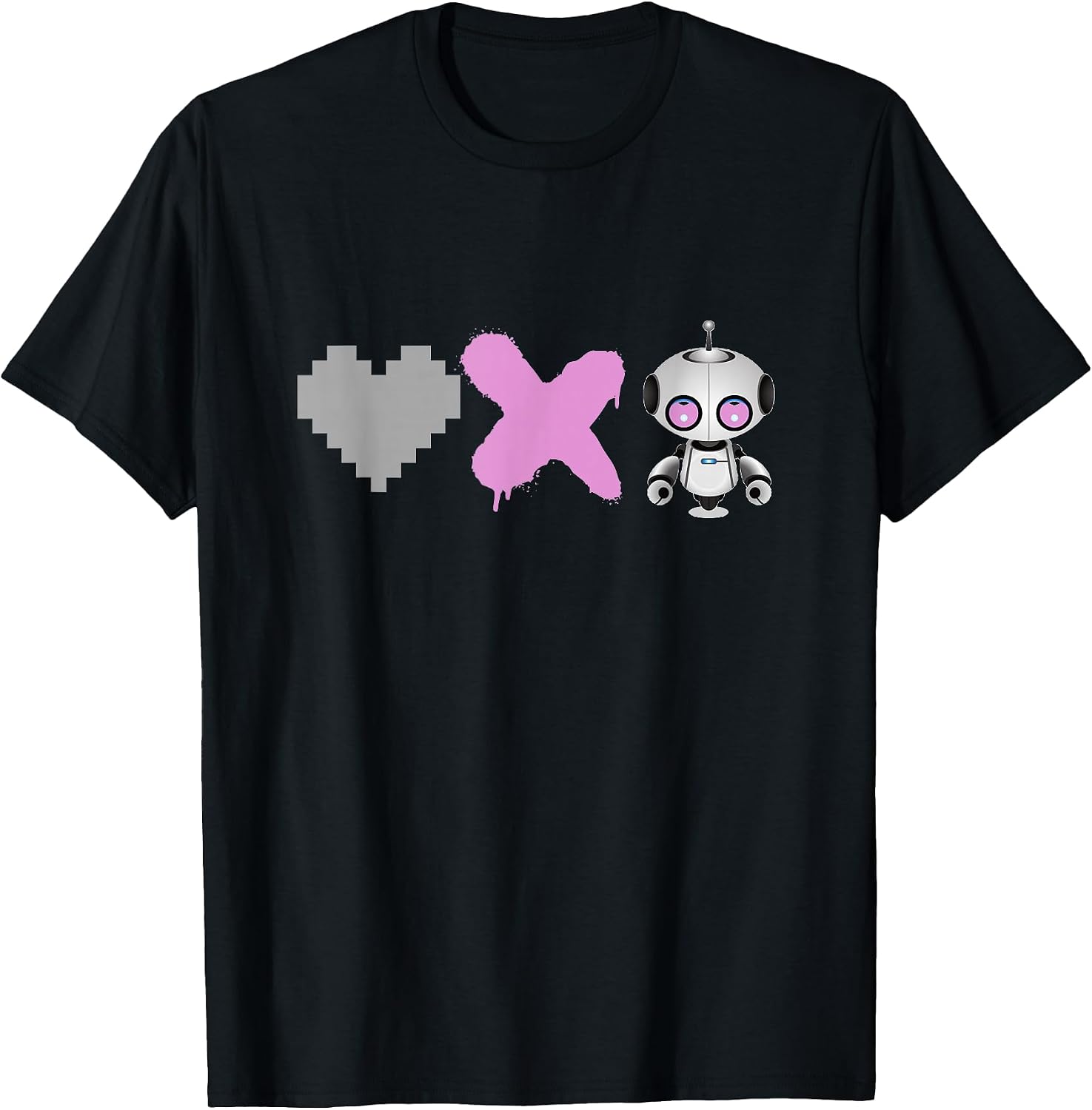 Love Death Robots Pixel Heart, X and cute Robot - Adult & Kids T-Shirts, Sweatshirts & Hoodies apparel design preview 1