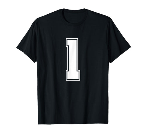 1 White Sports Team Number T-Shirt - Minimalist Print Men Women - T-Shirt, Sweatshirt, Hoodie