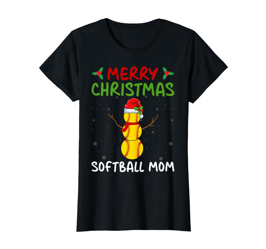 Merry Softball Mom Baseball Player T-Shirt - Custom Art Print for Adults - T-Shirt, Sweatshirt, Hoodie
