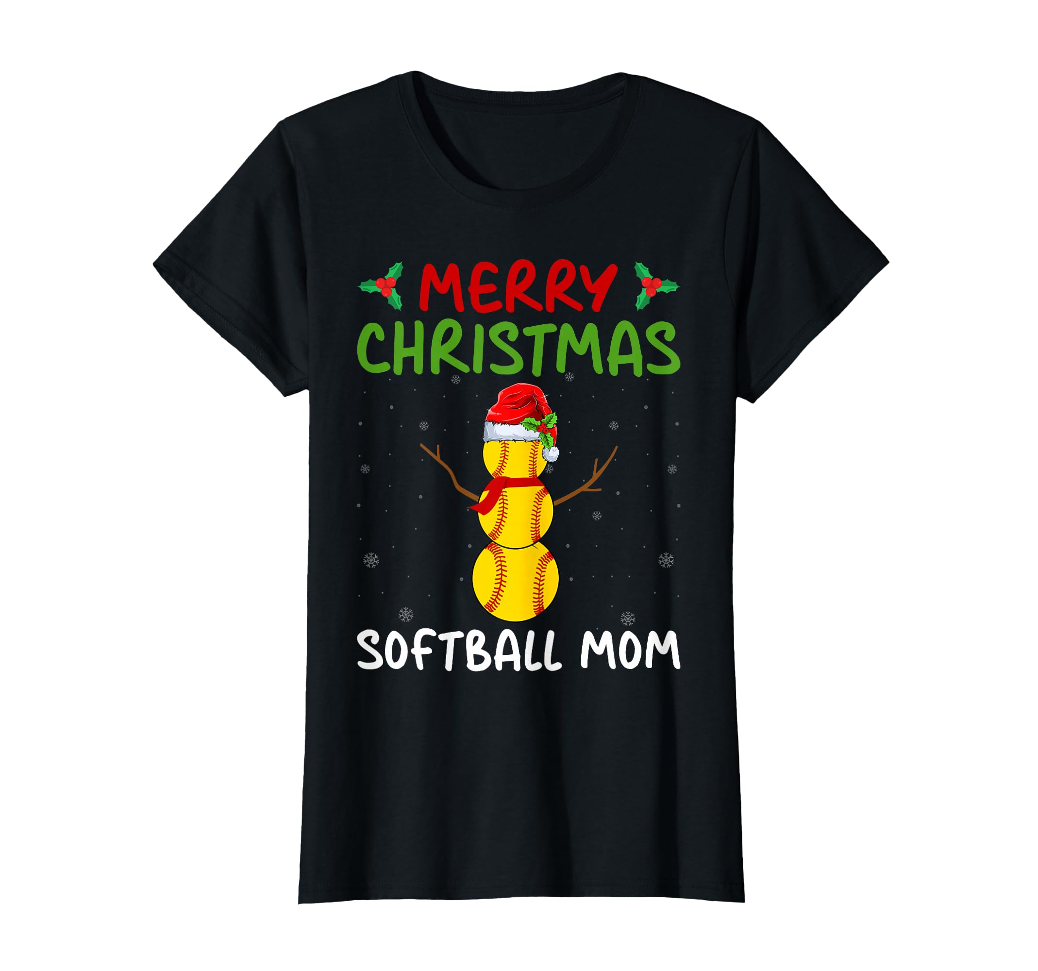 Merry Softball Mom Baseball Player T-Shirt - Custom Art Print for Adults - T-Shirt, Sweatshirt, Hoodie