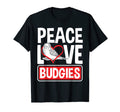 Mens Budgie Bird Parakeet Peace Love T-Shirt - Streetwear Style for Adults - T-Shirt, Sweatshirt, Hoodie