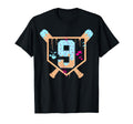 Baseball 9 Year Old Ice Cream Drip T-Shirt - Casual Everyday Wear Unisex - T-Shirt, Sweatshirt, Hoodie