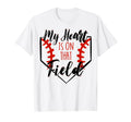 My Heart Is Field Baseball Mom Sport T-Shirt - Custom Art Print Unisex - T-Shirt, Sweatshirt, Hoodie