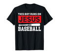 This Runs Jesus And Baseball T-Shirt - Minimalist Print for Adults - T-Shirt, Sweatshirt, Hoodie