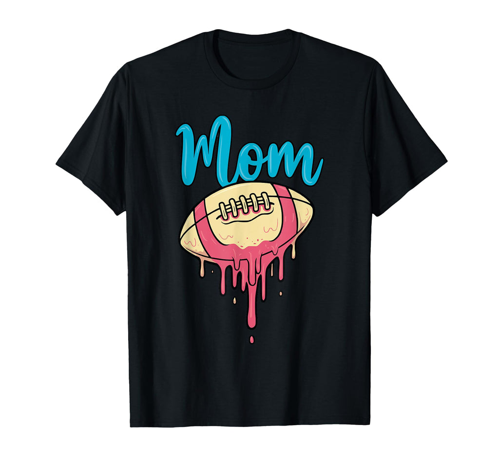 Dripping Football Mom Neon Creamy T-Shirt - Minimalist Print for Adults - T-Shirt, Sweatshirt, Hoodie