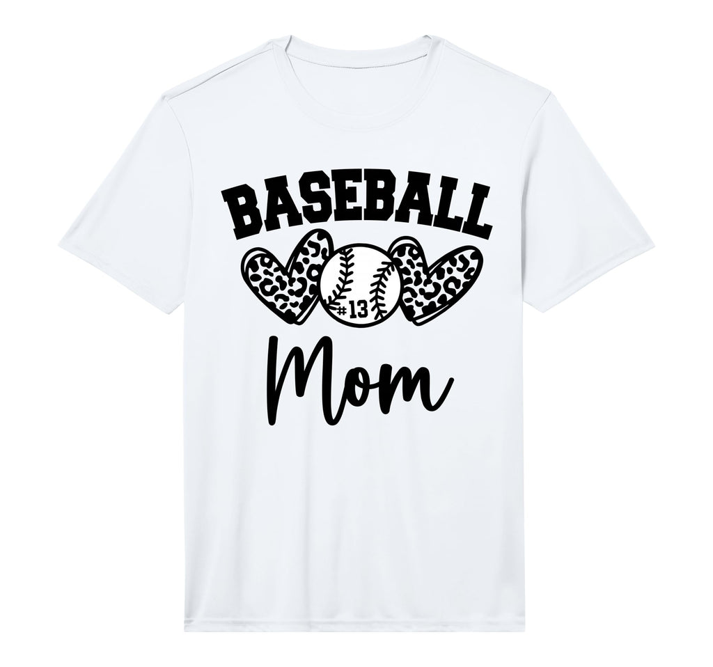 Womens Custom Baseball Mom Number 13 T-Shirt - Unique Graphic for Adults - T-Shirt, Sweatshirt, Hoodie