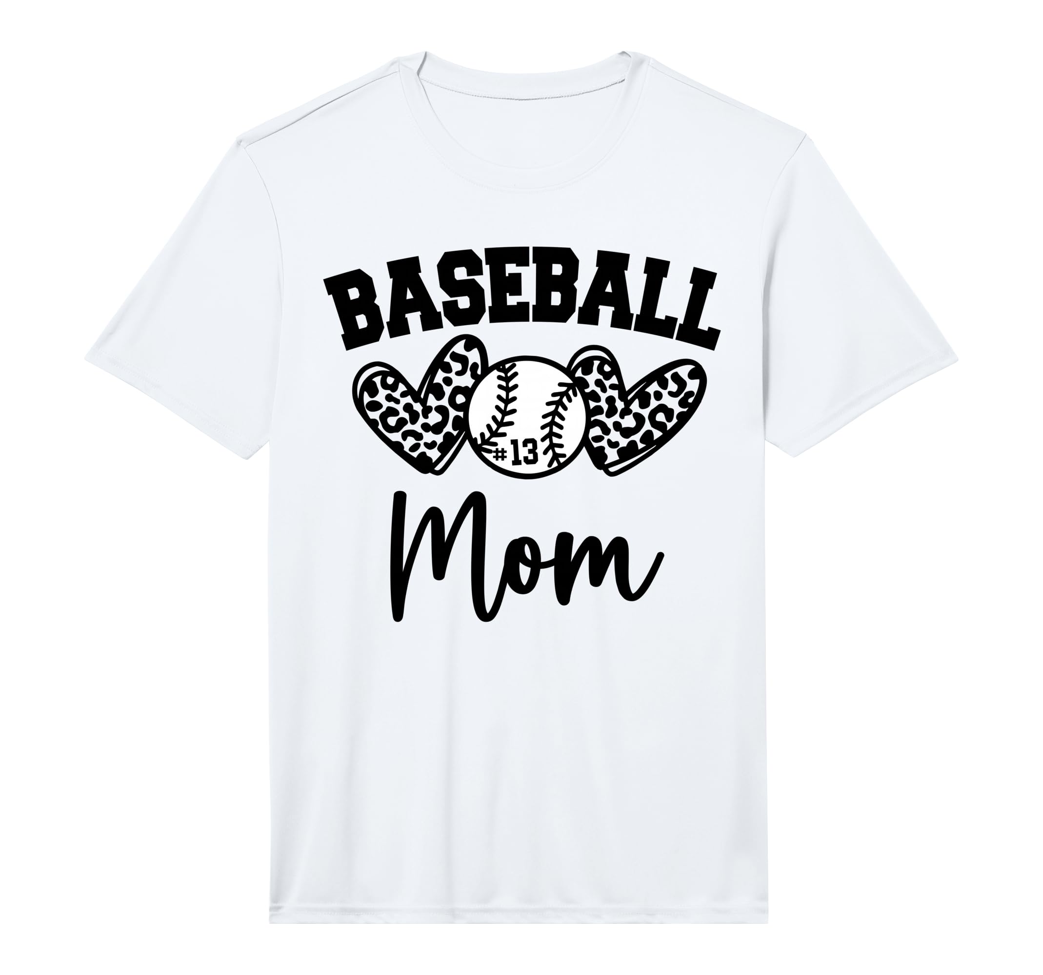 Womens Custom Baseball Mom Number 13 T-Shirt - Unique Graphic for Adults - T-Shirt, Sweatshirt, Hoodie